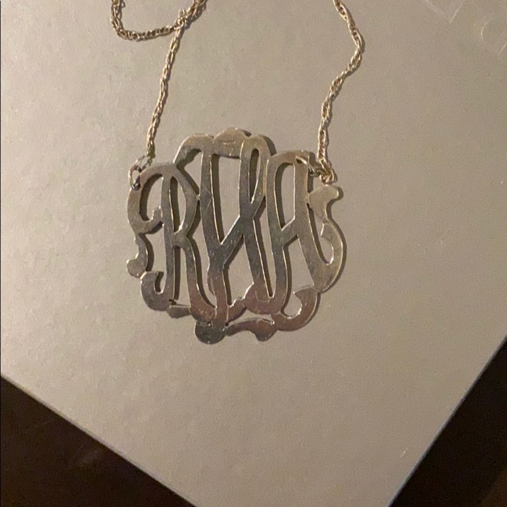 RAH monogram silver necklace